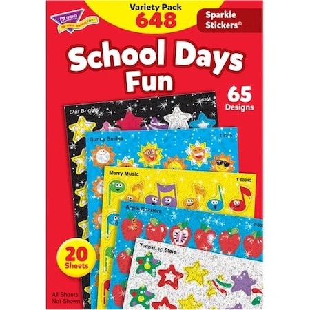 Trend Enterprises Stickers, Sparklers, School Days, 65 Designs TEP63909